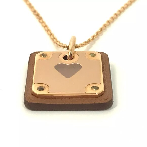 HERMES Heart Chain Asdukour PM Pendant accessories Necklace Unused - Picture 11 of 13